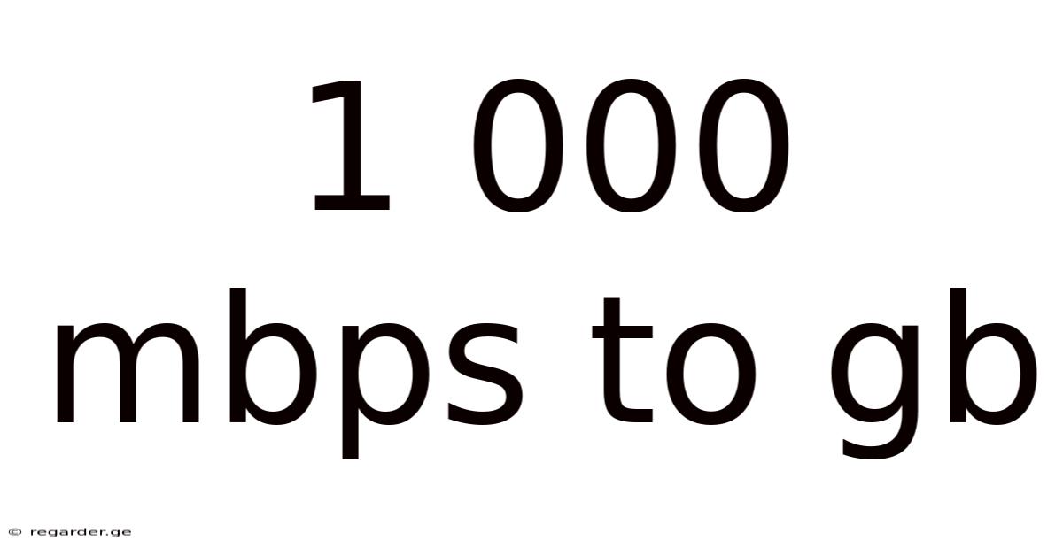 1 000 Mbps To Gb