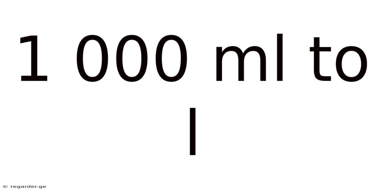 1 000 Ml To L