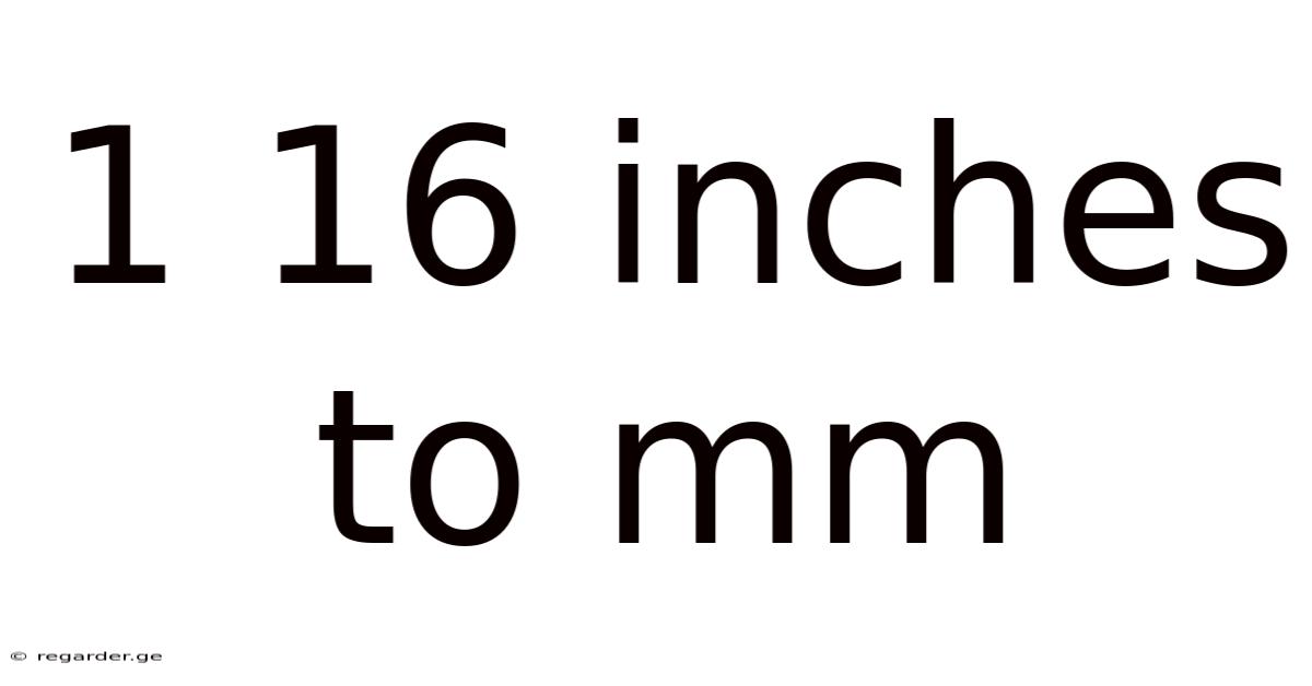1 16 Inches To Mm