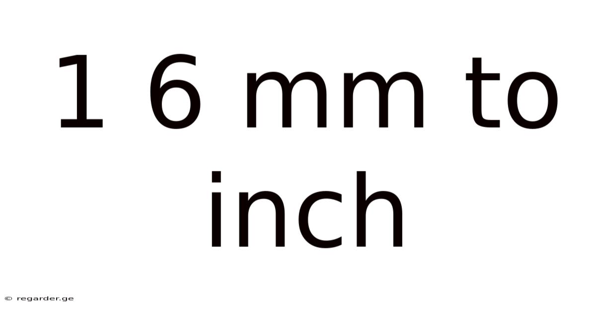 1 6 Mm To Inch