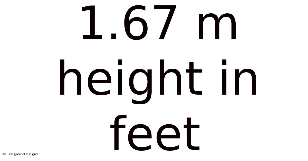 1.67 M Height In Feet