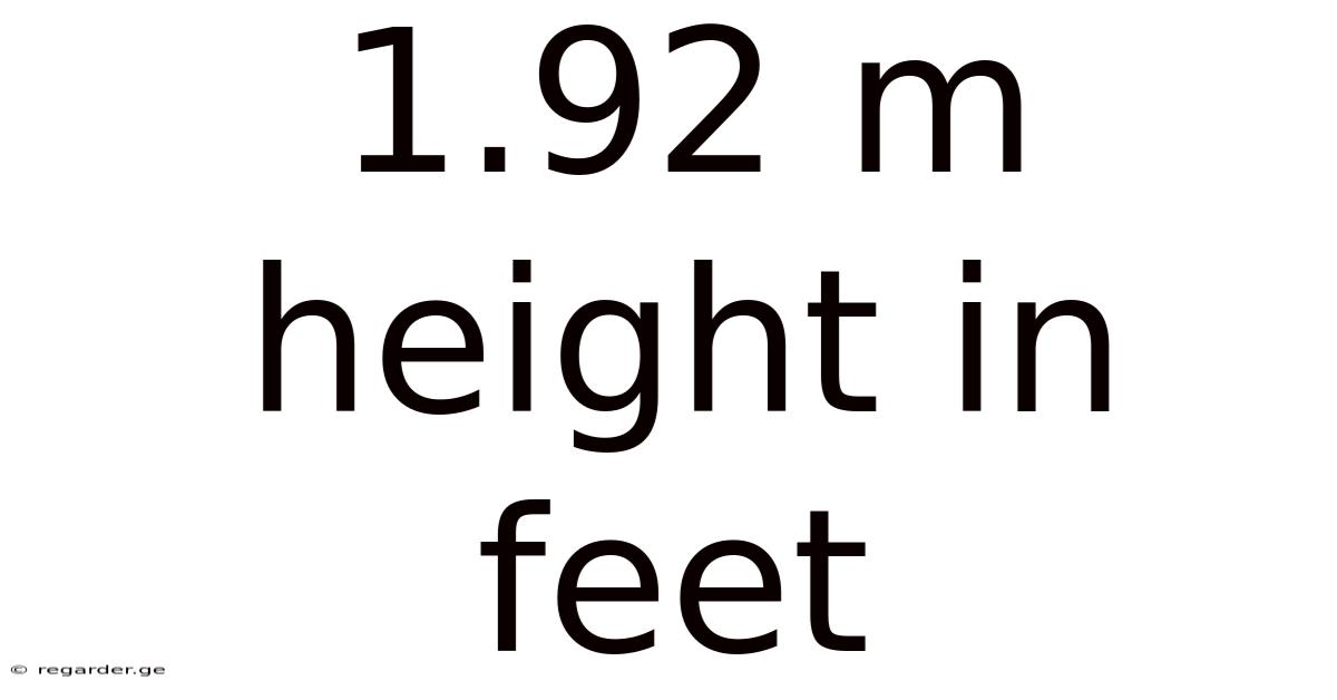 1.92 M Height In Feet