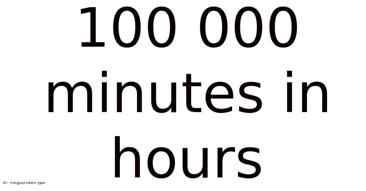 100 000 Minutes In Hours