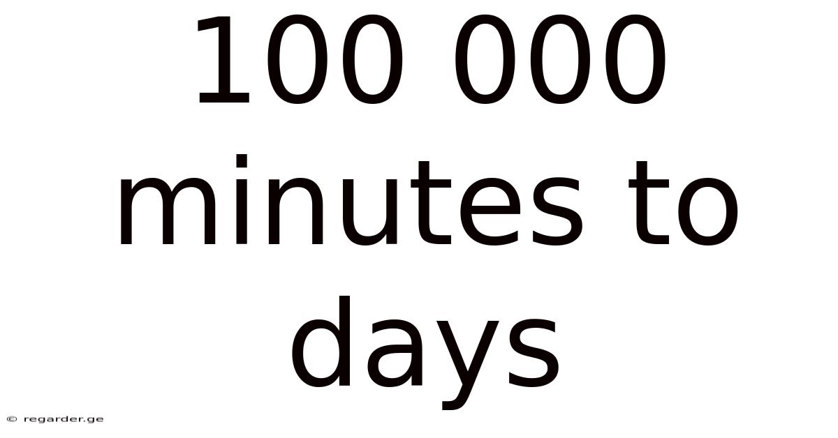 100 000 Minutes To Days