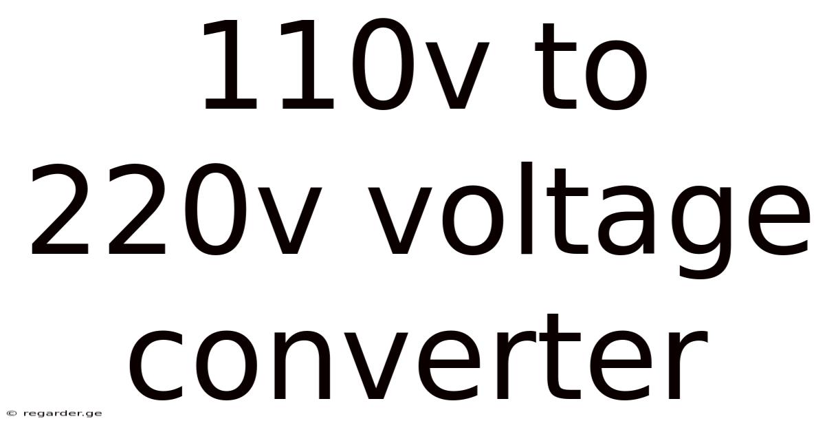 110v To 220v Voltage Converter