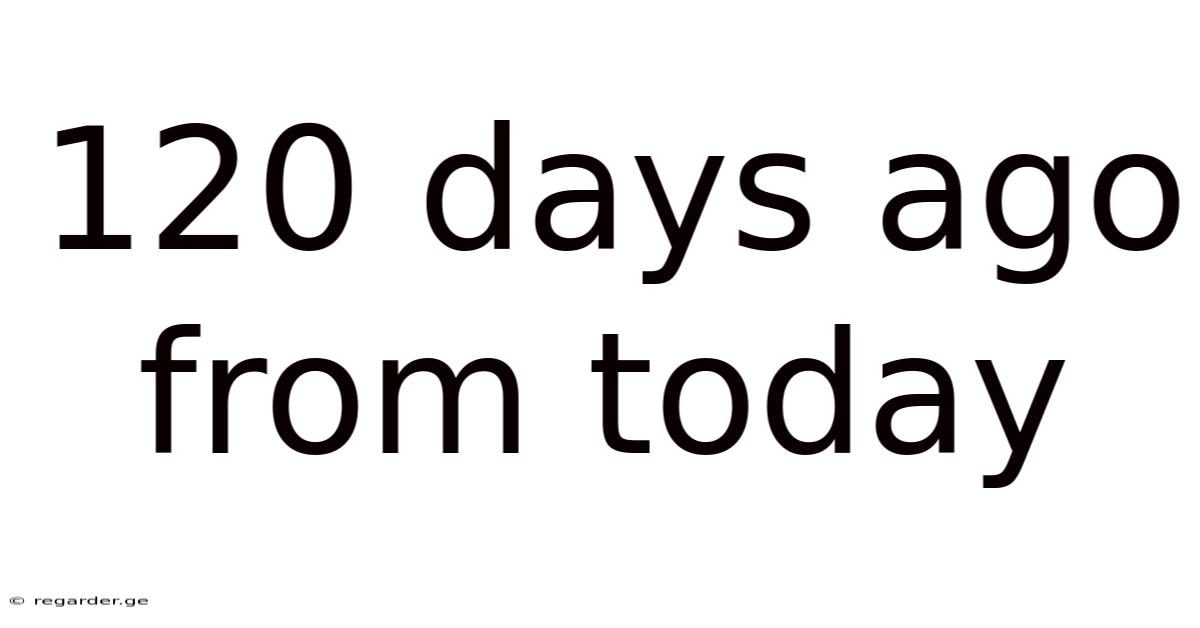 120 Days Ago From Today