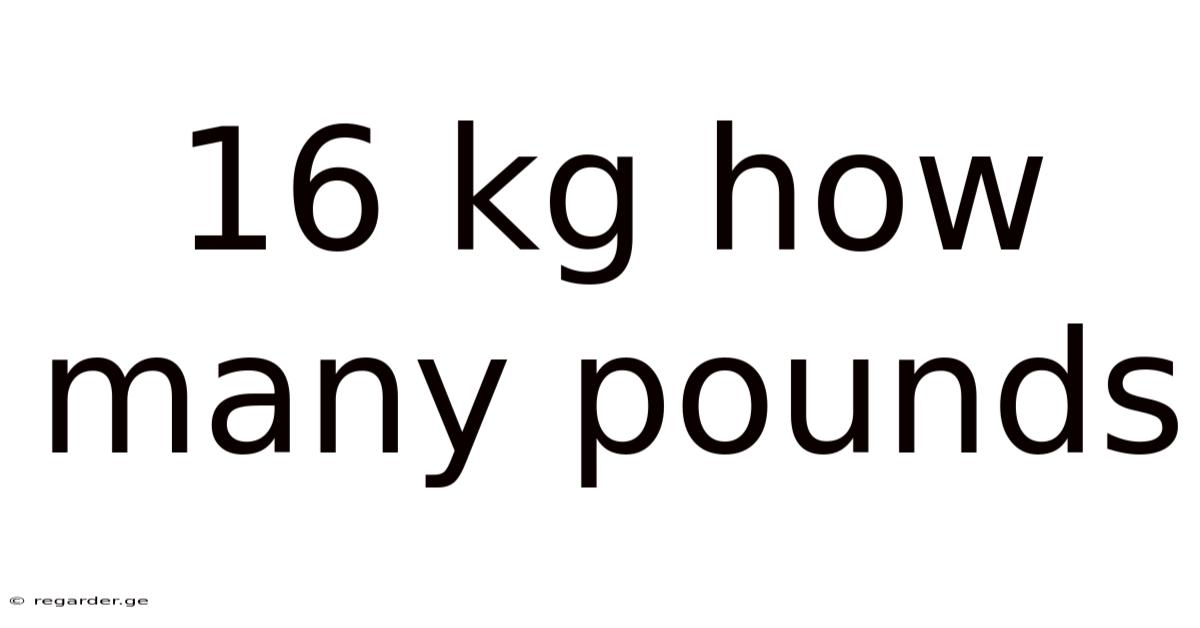 16 Kg How Many Pounds