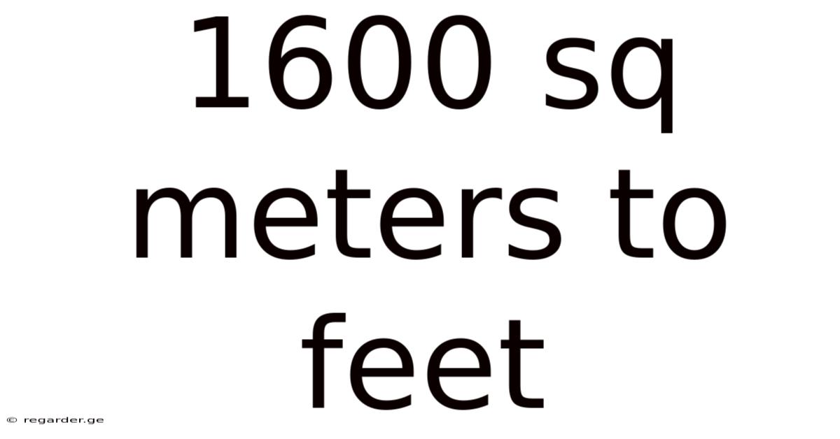 1600 Sq Meters To Feet