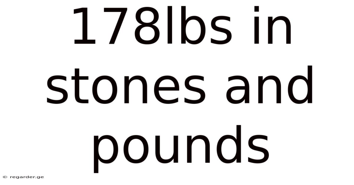 178lbs In Stones And Pounds