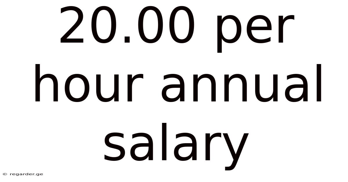 20.00 Per Hour Annual Salary