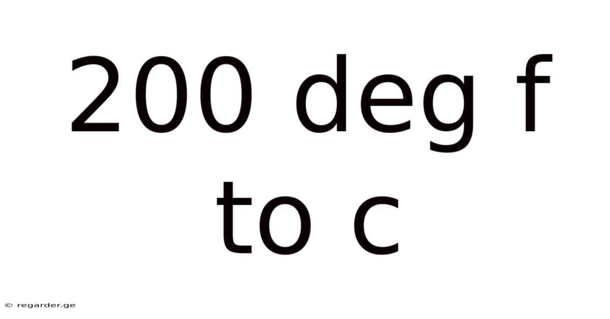 200 Deg F To C
