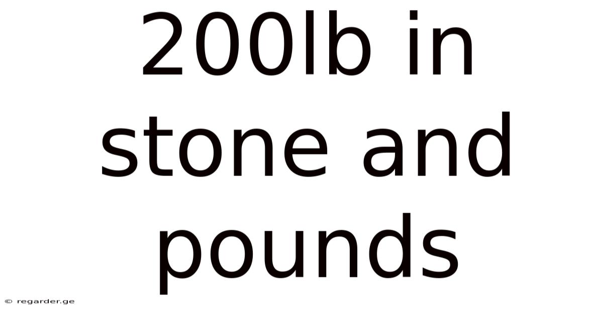 200lb In Stone And Pounds