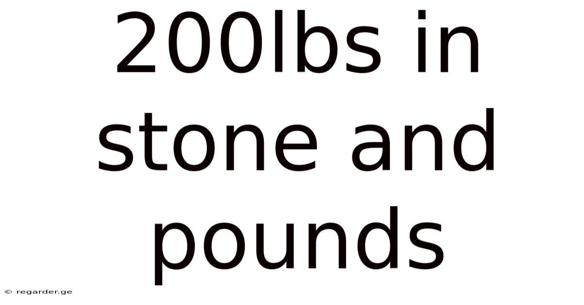 200lbs In Stone And Pounds