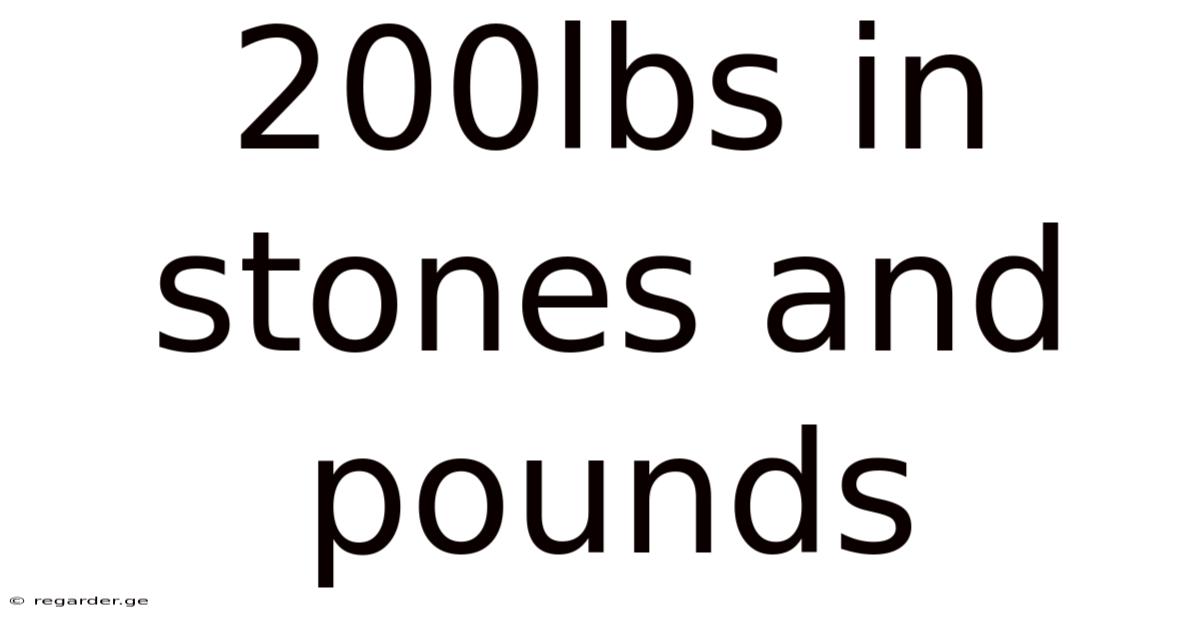 200lbs In Stones And Pounds