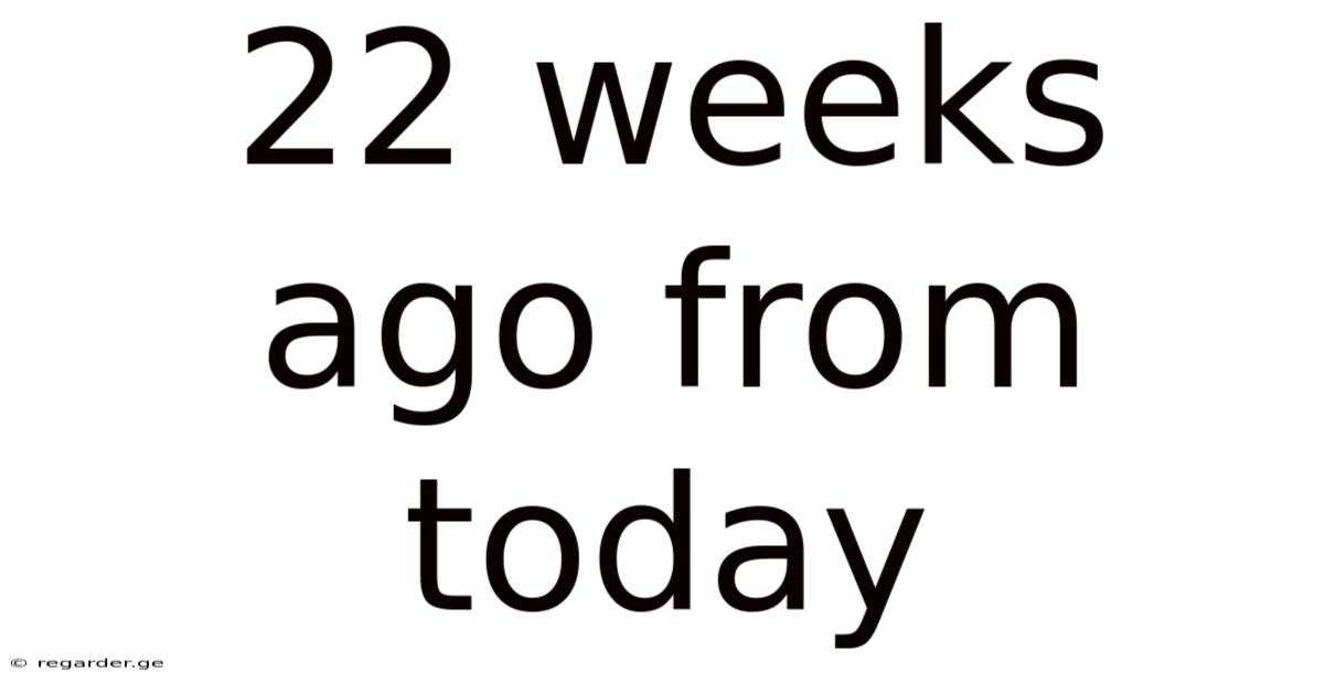 22 Weeks Ago From Today