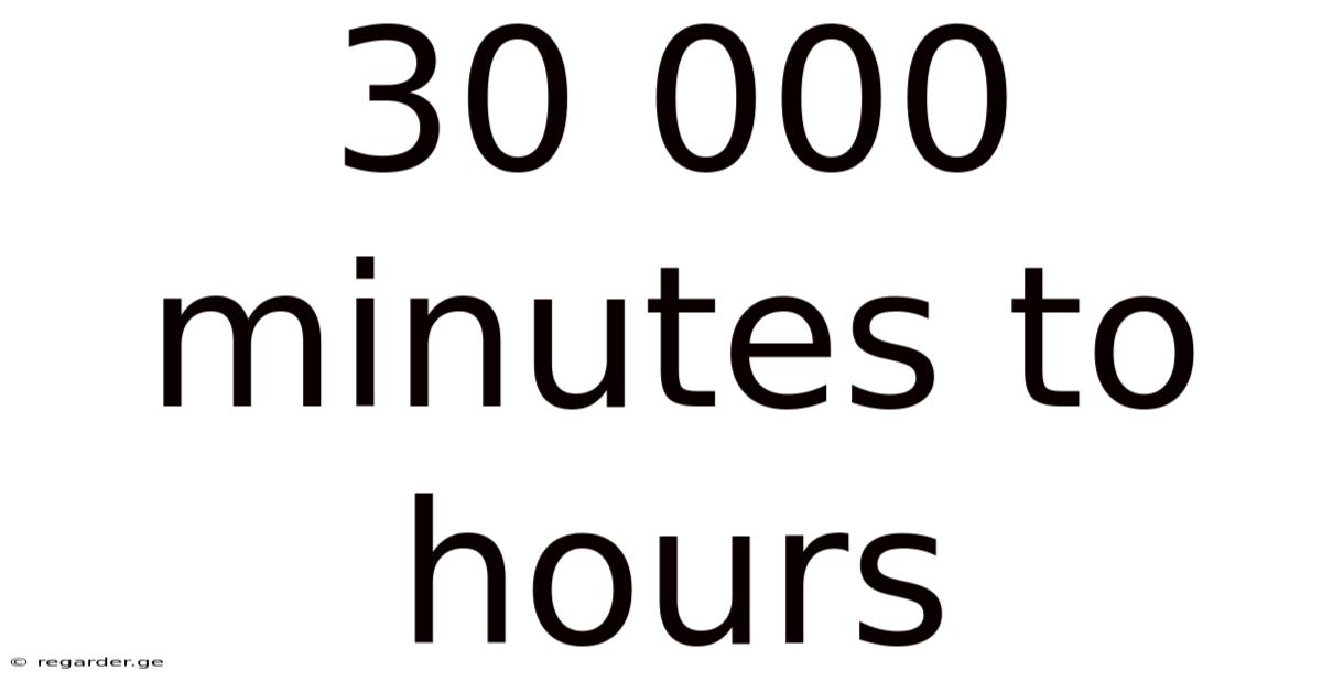 30 000 Minutes To Hours