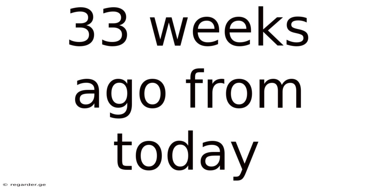 33 Weeks Ago From Today