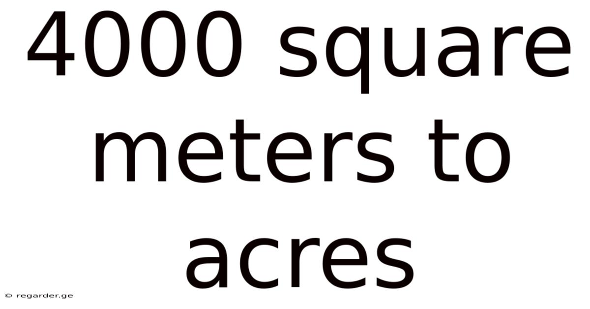 4000 Square Meters To Acres