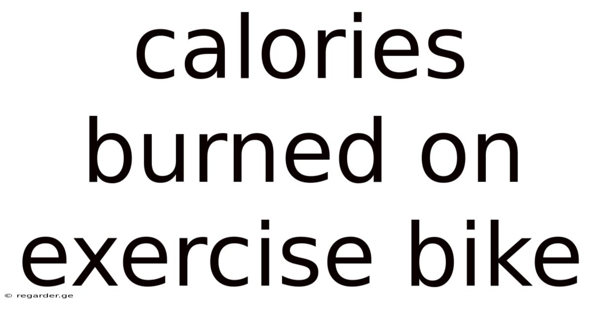 Calories Burned On Exercise Bike