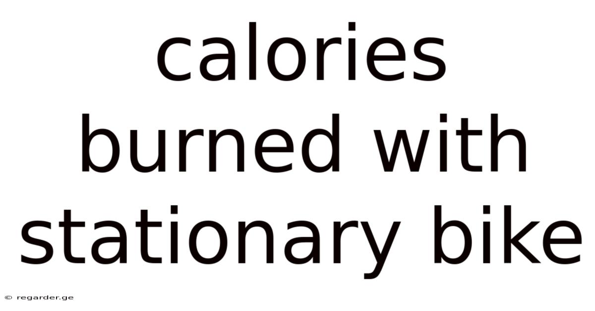 Calories Burned With Stationary Bike