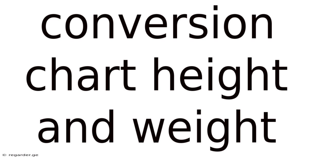 Conversion Chart Height And Weight