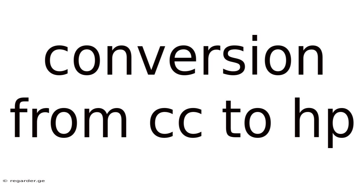 Conversion From Cc To Hp