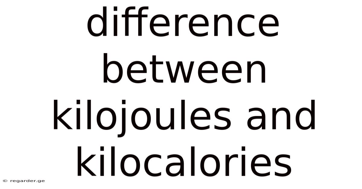 Difference Between Kilojoules And Kilocalories
