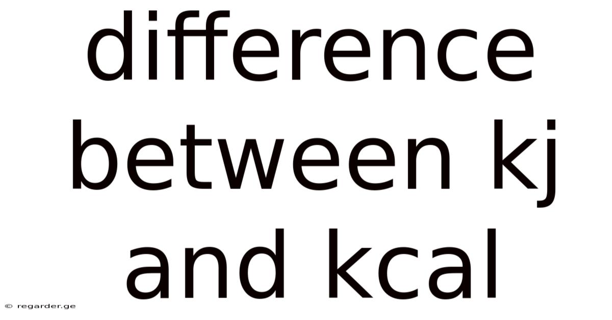 Difference Between Kj And Kcal
