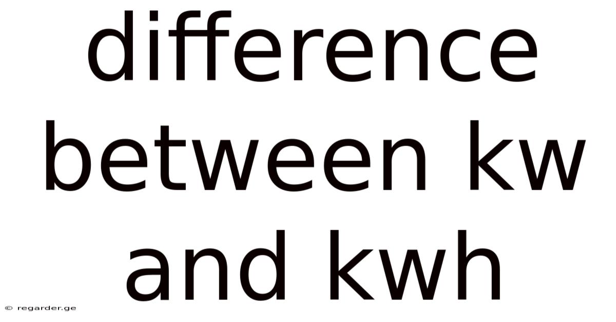 Difference Between Kw And Kwh