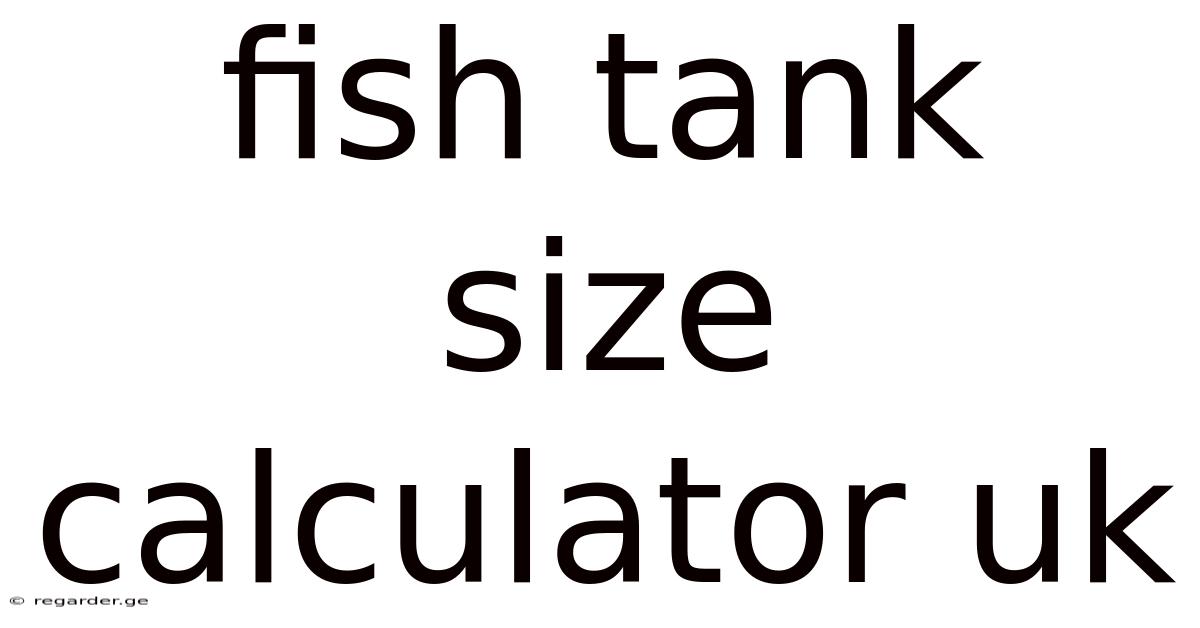 Fish Tank Size Calculator Uk