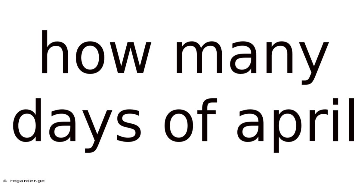 How Many Days Of April