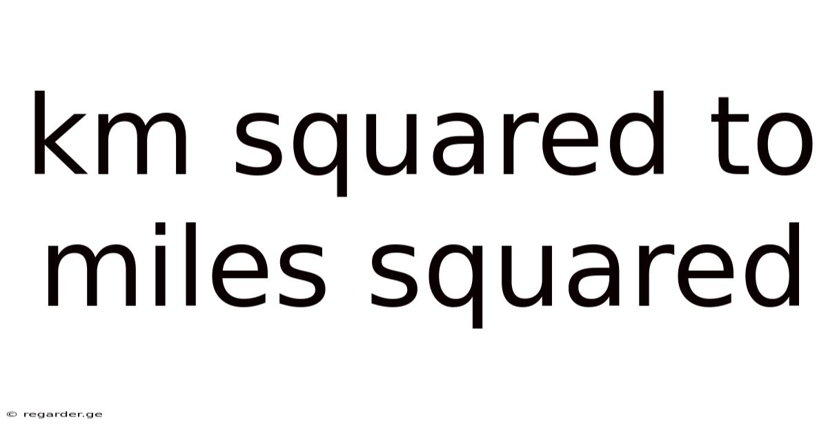 Km Squared To Miles Squared