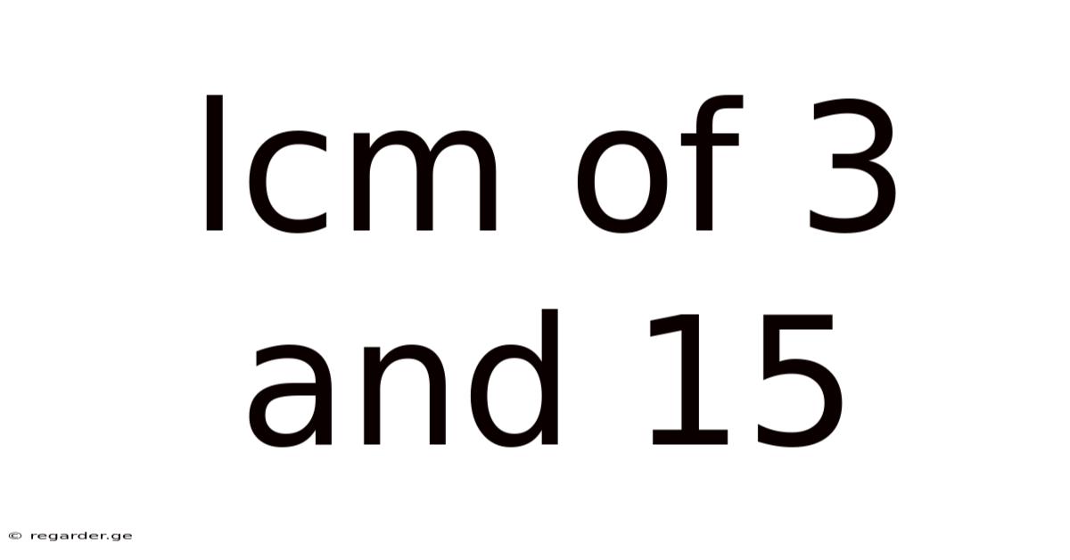Lcm Of 3 And 15