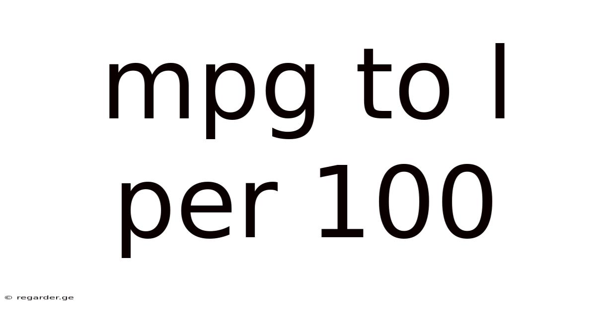 Mpg To L Per 100