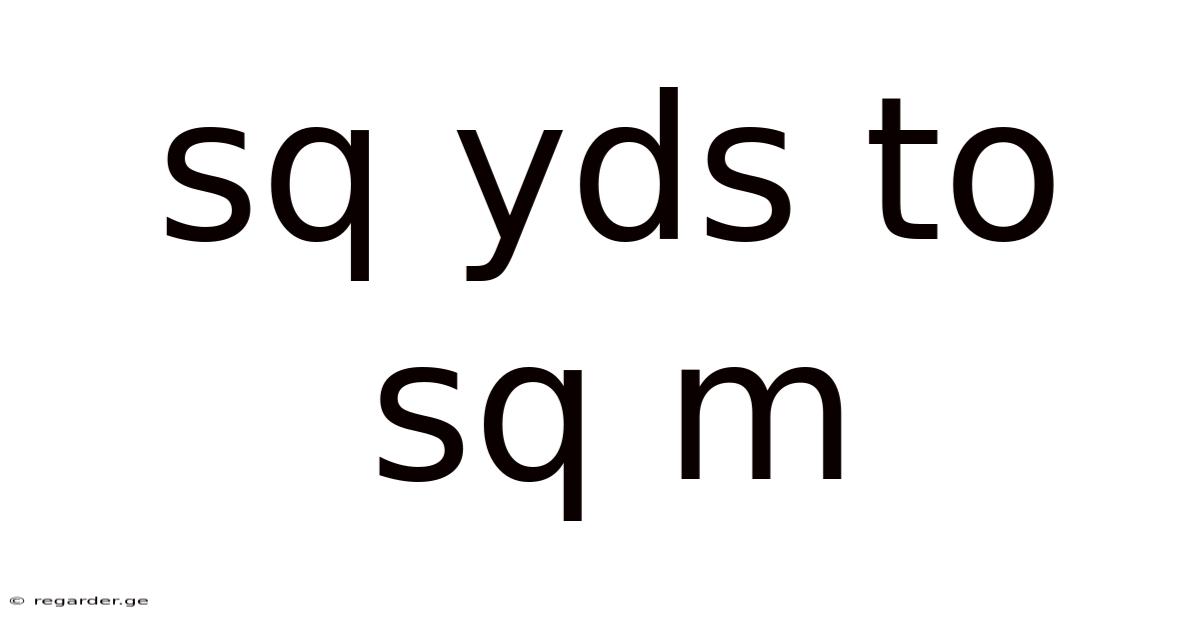 Sq Yds To Sq M