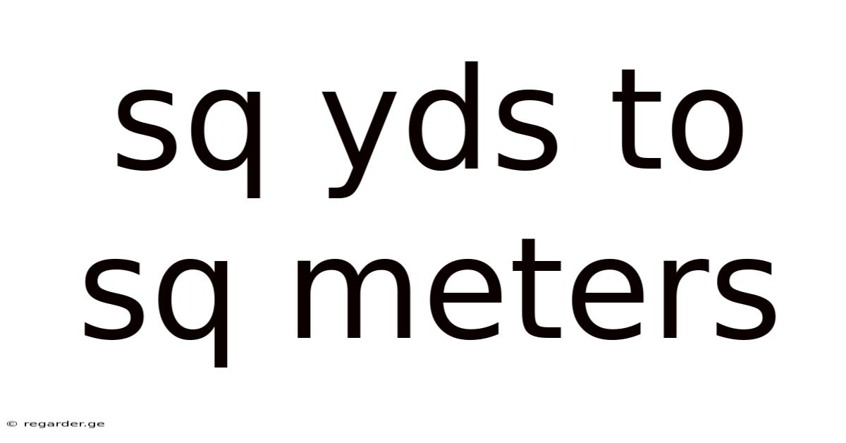 Sq Yds To Sq Meters