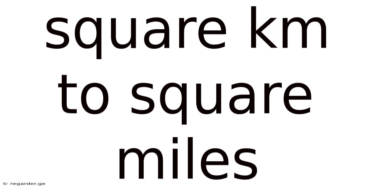 Square Km To Square Miles