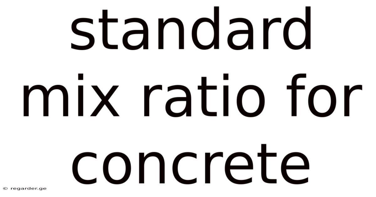Standard Mix Ratio For Concrete