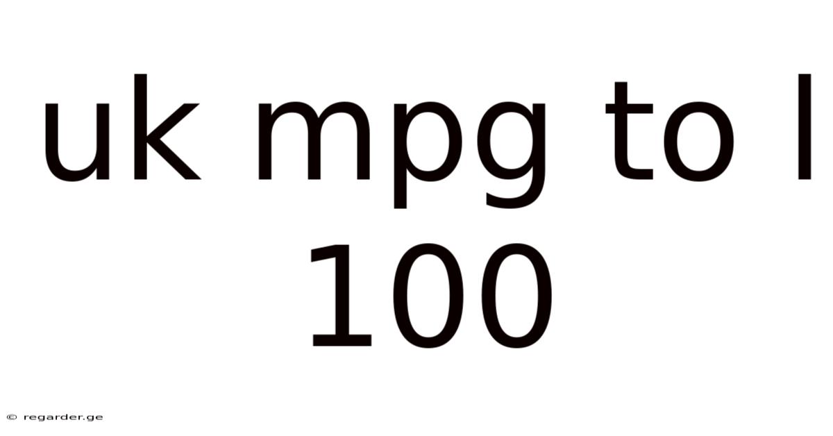 Uk Mpg To L 100